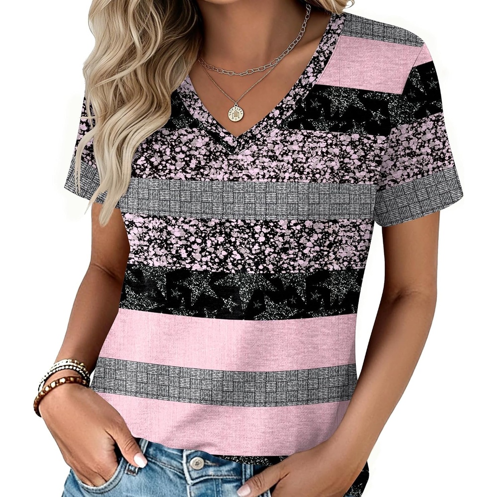 image:imageZeagoo Womens VNeck Tops Summer Casual Short Sleeve Tshirts S3XLZztz245