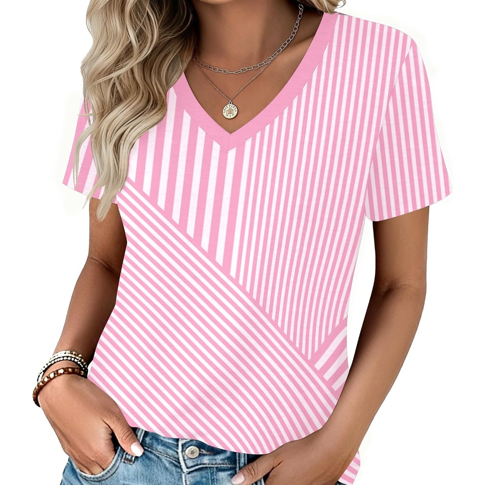 image:imageZeagoo Womens VNeck Tops Summer Casual Short Sleeve Tshirts S3XLZztz300