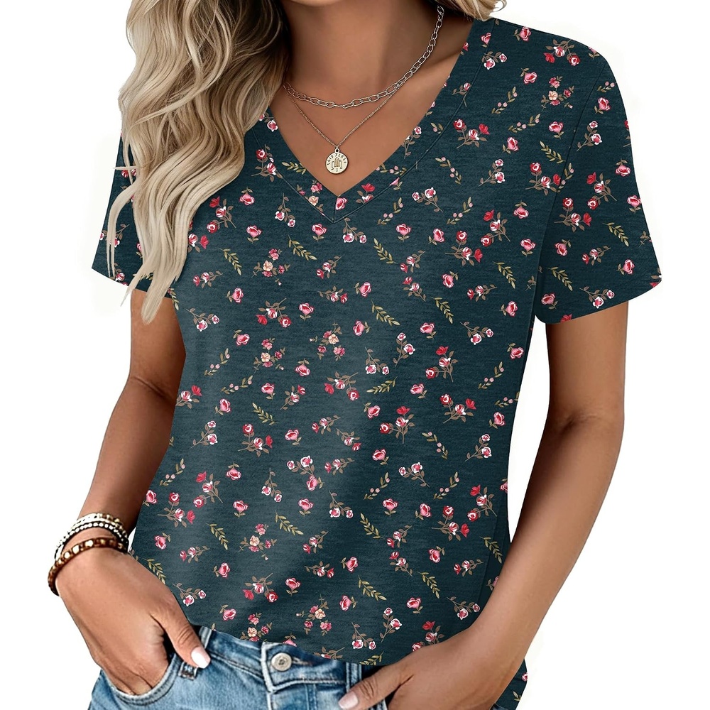 image:imageZeagoo Womens VNeck Tops Summer Casual Short Sleeve Tshirts S3XLZzxh522