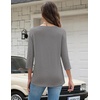 Zeagoo 3/4 Length Sleeve Women Tops Dressy Casual Blouses Work Clothes(Grey)