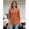 Zeagoo 3/4 Length Sleeve Women Tops Dressy Casual Blouses Work Clothes(Light Brown)