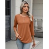 Zeagoo 3/4 Length Sleeve Women Tops Dressy Casual Blouses Work Clothes(Light Brown)