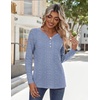 Zeagoo Long Sleeve Shirts for Women Casual V Neck Fall Tops Summer Blouses(A-blue White Stripes)