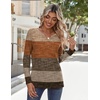 Zeagoo Long Sleeve Shirts for Women Casual V Neck Fall Tops Summer Blouses(A-geometric 398)
