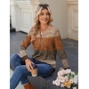 Zeagoo Long Sleeve Shirts for Women Casual V Neck Fall Tops Summer Blouses(A-geometric 398)