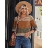 Zeagoo Long Sleeve Shirts for Women Casual V Neck Fall Tops Summer Blouses(A-geometric 398)