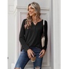 Zeagoo Long Sleeve Shirts for Women Casual V Neck Fall Tops Summer Blouses(Black)