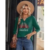 Zeagoo Long Sleeve Shirts for Women Casual V Neck Fall Tops Summer Blouses(Christmas Green)