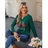 Zeagoo Long Sleeve Shirts for Women Casual V Neck Fall Tops Summer Blouses(Christmas Green)