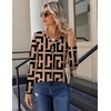 Zeagoo Long Sleeve Shirts for Women Casual V Neck Fall Tops Summer Blouses(Geometric 308)