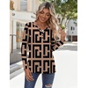 Zeagoo Long Sleeve Shirts for Women Casual V Neck Fall Tops Summer Blouses(Geometric 308)