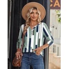 Zeagoo Long Sleeve Shirts for Women Casual V Neck Fall Tops Summer Blouses(Geometric 530)