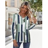 Zeagoo Long Sleeve Shirts for Women Casual V Neck Fall Tops Summer Blouses(Geometric 530)