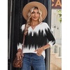 Zeagoo Long Sleeve Shirts for Women Casual V Neck Fall Tops Summer Blouses(Gradient Black White)