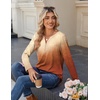 Zeagoo Long Sleeve Shirts for Women Casual V Neck Fall Tops Summer Blouses(Gradient Orange)