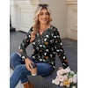Zeagoo Long Sleeve Shirts for Women Casual V Neck Fall Tops Summer Blouses(Halloween 36)