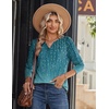 Zeagoo Long Sleeve Shirts for Women Casual V Neck Fall Tops Summer Blouses(Leaf Green)