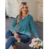 Zeagoo Long Sleeve Shirts for Women Casual V Neck Fall Tops Summer Blouses(Leaf Green)