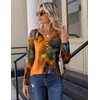 Zeagoo Long Sleeve Shirts for Women Casual V Neck Fall Tops Summer Blouses(Multicolor 272)