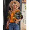 Zeagoo Long Sleeve Shirts for Women Casual V Neck Fall Tops Summer Blouses(Multicolor 272)