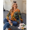 Zeagoo Long Sleeve Shirts for Women Casual V Neck Fall Tops Summer Blouses(Multicolor 272)