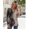 Zeagoo Long Sleeve Shirts for Women Casual V Neck Fall Tops Summer Blouses(Multicolor 278)