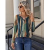 Zeagoo Long Sleeve Shirts for Women Casual V Neck Fall Tops Summer Blouses(Multicolor 289)