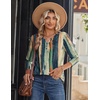 Zeagoo Long Sleeve Shirts for Women Casual V Neck Fall Tops Summer Blouses(Multicolor 289)