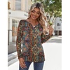 Zeagoo Long Sleeve Shirts for Women Casual V Neck Fall Tops Summer Blouses(Multicolor 721)