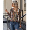 Zeagoo Long Sleeve Shirts for Women Casual V Neck Fall Tops Summer Blouses(Multicolor 721)