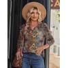 Zeagoo Long Sleeve Shirts for Women Casual V Neck Fall Tops Summer Blouses(Multicolor 721)