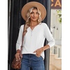 Zeagoo Long Sleeve Shirts for Women Casual V Neck Fall Tops Summer Blouses(White)