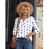 Zeagoo Long Sleeve Shirts for Women Casual V Neck Fall Tops Summer Blouses(White Geometric 599)