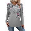 Zeagoo Long Sleeve Shirts for Women Crew Neck Casual Fall Fashion Blouses Basic Tunic Tops Dressy Work Clothes(A-grey Print-hf36)
