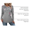 Zeagoo Long Sleeve Shirts for Women Crew Neck Casual Fall Fashion Blouses Basic Tunic Tops Dressy Work Clothes(A-grey Print-hf36)