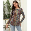 Zeagoo Long Sleeve Shirts for Women Crew Neck Casual Fall Fashion Blouses Basic Tunic Tops Dressy Work Clothes(A-multicolor-mz721)