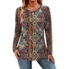 Zeagoo Long Sleeve Shirts for Women Crew Neck Casual Fall Fashion Blouses Basic Tunic Tops Dressy Work Clothes(A-multicolor-mz721)