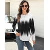 Zeagoo Long Sleeve Shirts for Women Crew Neck Casual Fall Fashion Blouses Basic Tunic Tops Dressy Work Clothes(Black White-jb204)