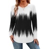Zeagoo Long Sleeve Shirts for Women Crew Neck Casual Fall Fashion Blouses Basic Tunic Tops Dressy Work Clothes(Black White-jb204)