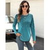 Zeagoo Long Sleeve Shirts for Women Crew Neck Casual Fall Fashion Blouses Basic Tunic Tops Dressy Work Clothes(Green Leave-xh363)