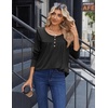 Zeagoo Long Sleeve Shirts for Women Dressy Casual Blouses Loose Tunic Tops(Black)