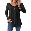 Zeagoo Long Sleeve Shirts for Women Dressy Casual Blouses Loose Tunic Tops(Black)