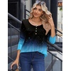 Zeagoo Long Sleeve Shirts for Women Dressy Casual Blouses Loose Tunic Tops(Black Blue-jb207)