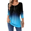 Zeagoo Long Sleeve Shirts for Women Dressy Casual Blouses Loose Tunic Tops(Black Blue-jb207)