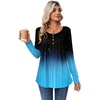Zeagoo Long Sleeve Shirts for Women Dressy Casual Blouses Loose Tunic Tops(Black Blue-jb207)