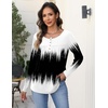 Zeagoo Long Sleeve Shirts for Women Dressy Casual Blouses Loose Tunic Tops(Black White-jb204)