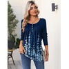 Zeagoo Long Sleeve Shirts for Women Dressy Casual Blouses Loose Tunic Tops(Blue Print-sf119)