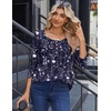 Zeagoo Long Sleeve Shirts for Women Dressy Casual Blouses Loose Tunic Tops(Blue-sf180)