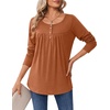 Zeagoo Long Sleeve Shirts for Women Dressy Casual Blouses Loose Tunic Tops(Caramel)