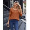 Zeagoo Long Sleeve Shirts for Women Dressy Casual Blouses Loose Tunic Tops(Caramel)